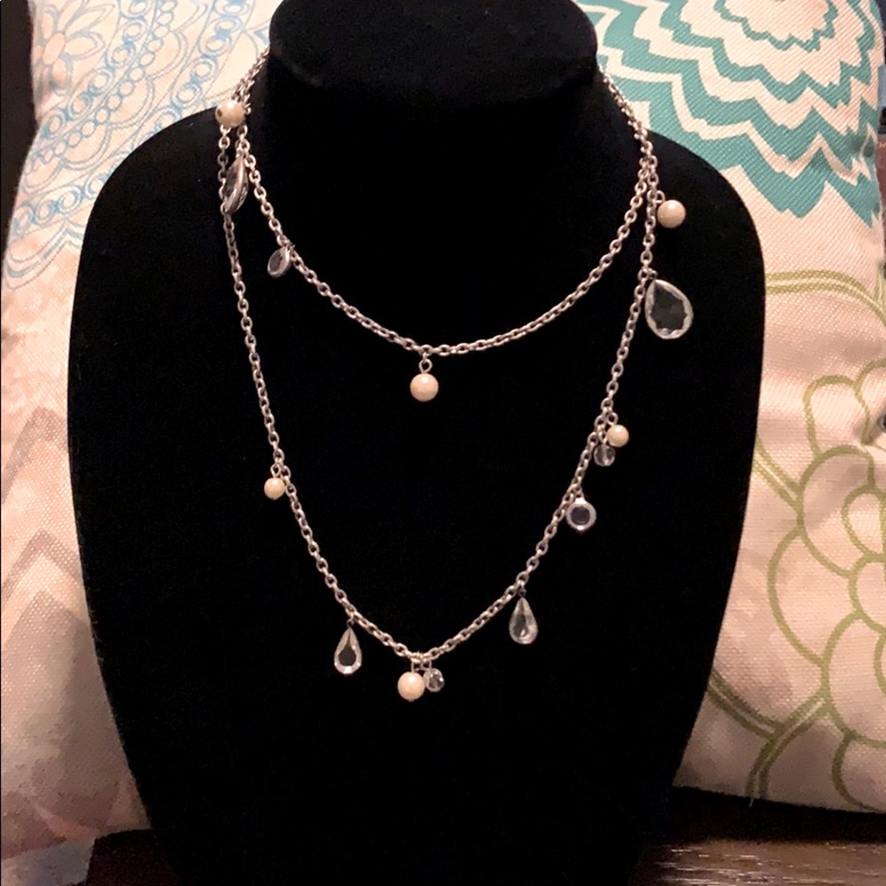AEO Pearl & Crystal Long Necklace